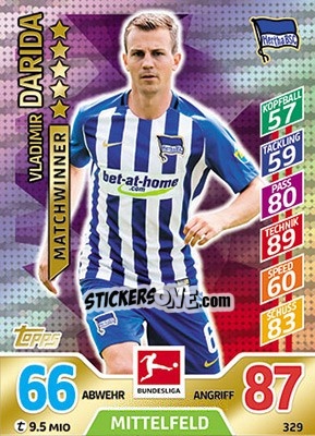 Sticker Vladimir Darida - German Fussball Bundesliga 2017-2018. Match Attax - Topps