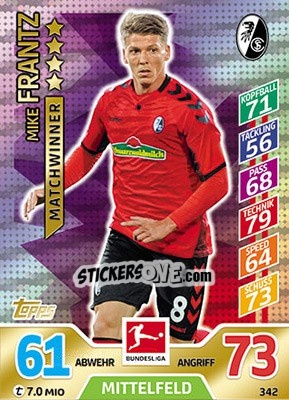 Figurina Mike Frantz - German Fussball Bundesliga 2017-2018. Match Attax - Topps