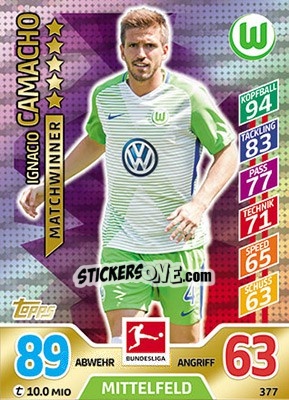 Sticker Ignacio Camacho - German Fussball Bundesliga 2017-2018. Match Attax - Topps