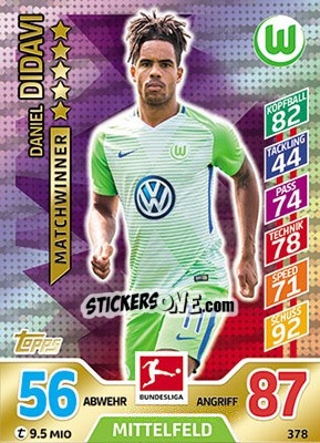 Sticker Daniel Didavi - German Fussball Bundesliga 2017-2018. Match Attax - Topps