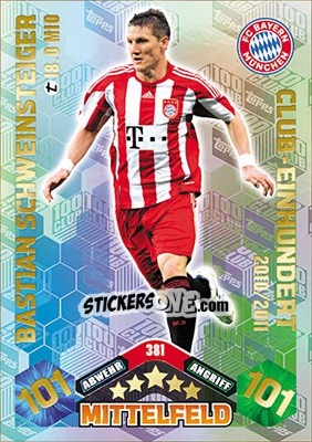 Sticker Bastian Schweinsteiger - German Fussball Bundesliga 2017-2018. Match Attax - Topps
