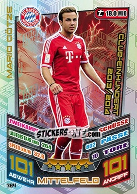 Cromo Mario Götze - German Fussball Bundesliga 2017-2018. Match Attax - Topps