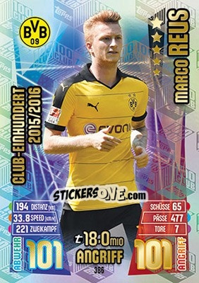 Cromo Marco Reus - German Fussball Bundesliga 2017-2018. Match Attax - Topps