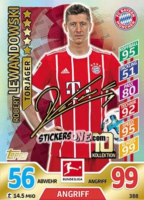 Sticker Robert Lewandowski - German Fussball Bundesliga 2017-2018. Match Attax - Topps