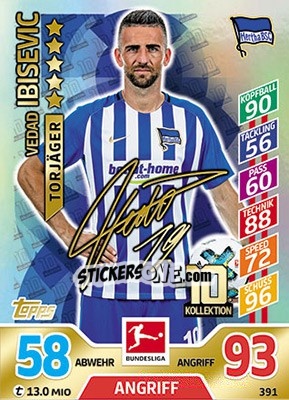 Sticker Vedad Ibisevic - German Fussball Bundesliga 2017-2018. Match Attax - Topps