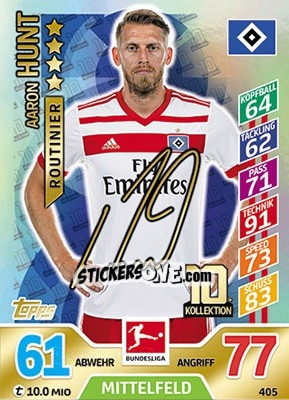 Figurina Aaron Hunt - German Fussball Bundesliga 2017-2018. Match Attax - Topps