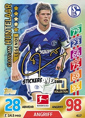 Figurina Klaas Jan Huntelaar - German Fussball Bundesliga 2017-2018. Match Attax - Topps