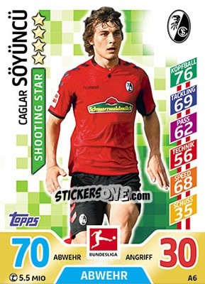 Figurina Caglar Söyüncü - German Fussball Bundesliga 2017-2018. Match Attax - Topps