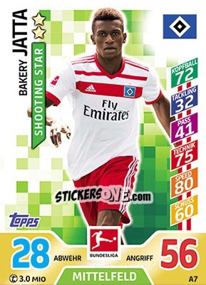 Cromo Bakery Jatta - German Fussball Bundesliga 2017-2018. Match Attax - Topps