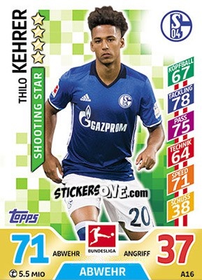 Figurina Thilo Kehrer - German Fussball Bundesliga 2017-2018. Match Attax - Topps