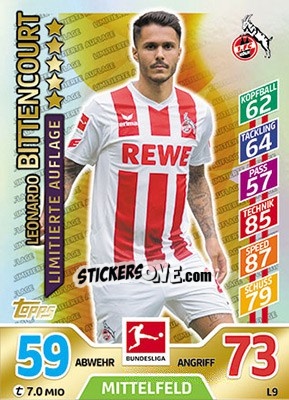 Figurina Leonardo Bittencourt - German Fussball Bundesliga 2017-2018. Match Attax - Topps