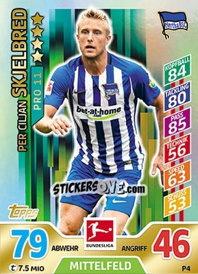 Cromo Per Ciljan Skjelbred - German Fussball Bundesliga 2017-2018. Match Attax - Topps