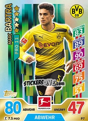 Sticker Marc Bartra - German Fussball Bundesliga 2017-2018. Match Attax - Topps