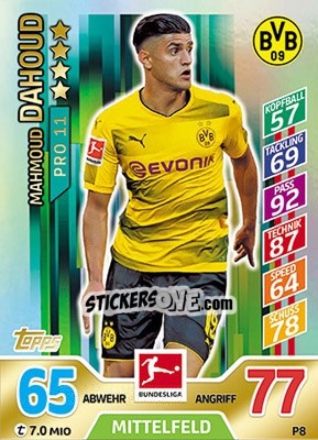 Cromo Mahmoud Dahoud - German Fussball Bundesliga 2017-2018. Match Attax - Topps