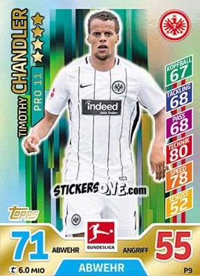 Figurina Timothy Chandler - German Fussball Bundesliga 2017-2018. Match Attax - Topps