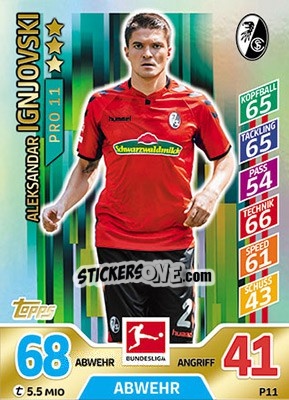 Figurina Aleksandar Ignjovski - German Fussball Bundesliga 2017-2018. Match Attax - Topps