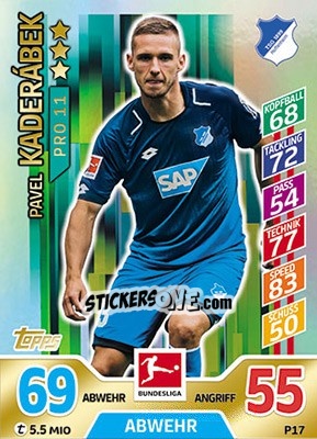 Sticker Pavel Kaderábek - German Fussball Bundesliga 2017-2018. Match Attax - Topps