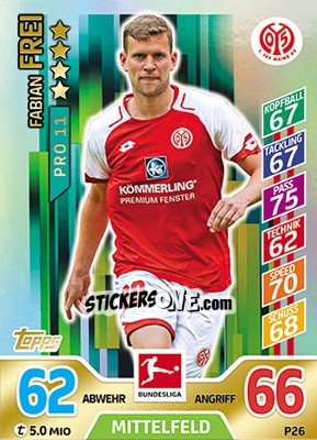 Figurina Fabian Frei - German Fussball Bundesliga 2017-2018. Match Attax - Topps