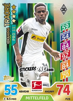 Sticker Ibrahima Traoré - German Fussball Bundesliga 2017-2018. Match Attax - Topps