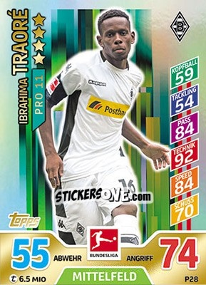 Cromo Ibrahima Traoré - German Fussball Bundesliga 2017-2018. Match Attax - Topps