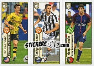 Sticker Christian Pulisic / Rodrigo Bentancur / Gonçalo Guedes - FIFA 365: 2017-2018 n. 131 - Panini