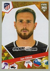 Sticker Jan Oblak - FIFA 365: 2017-2018 n. 155 - Panini