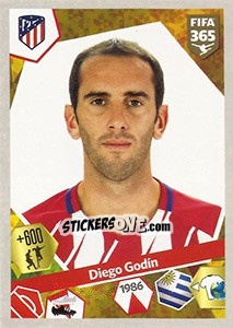 Sticker Diego Godín - FIFA 365: 2017-2018 n. 156 - Panini