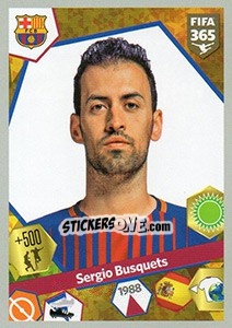 Sticker Sergio Busquets - FIFA 365: 2017-2018 n. 183 - Panini