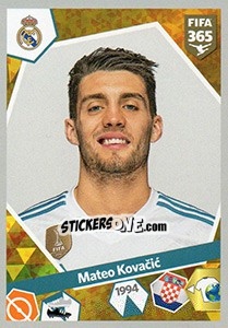 Sticker Mateo Kovacic - FIFA 365: 2017-2018 n. 205 - Panini