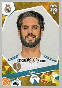 Sticker Isco - FIFA 365: 2017-2018 n. 206 - Panini