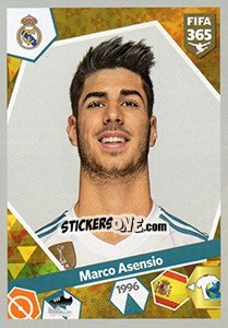 Sticker Marco Asensio - FIFA 365: 2017-2018 n. 208 - Panini