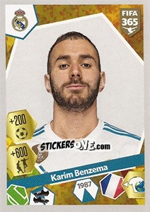 Sticker Karim Benzema - FIFA 365: 2017-2018 n. 211 - Panini