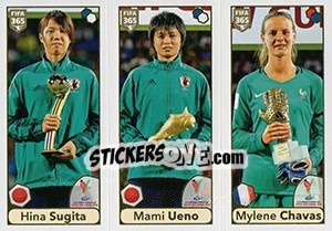 Cromo Hina Sugita / Mami Ueno / Mylene Chavas - FIFA 365: 2017-2018 n. 260 - Panini
