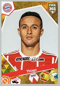 Sticker Thiago Alcántara - FIFA 365: 2017-2018 n. 273 - Panini