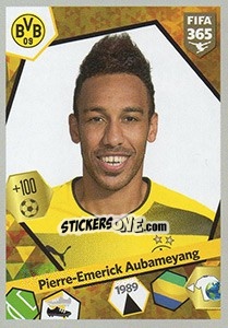 Sticker Pierre-Emerick Aubameyang - FIFA 365: 2017-2018 n. 302 - Panini