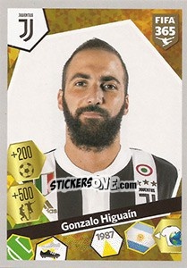 Sticker Gonzalo Higuaín - FIFA 365: 2017-2018 n. 340 - Panini