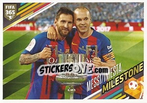 Sticker Messi / Iniesta - FIFA 365: 2017-2018 n. 387 - Panini