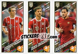 Sticker Philipp Lahm / Xabi Alonso / Francesco Totti - FIFA 365: 2017-2018 - Panini