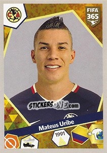 Sticker Mateus Uribe - FIFA 365: 2017-2018 n. 408 - Panini