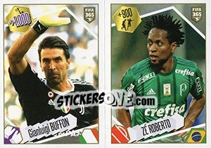Cromo Gianluigi Buffon / Zé Roberto - FIFA 365: 2017-2018 n. 497 - Panini