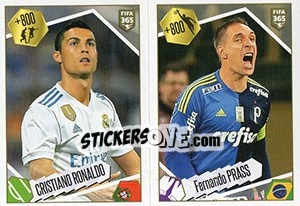 Sticker Cristiano Ronaldo / Fernando Prass - FIFA 365: 2017-2018 - Panini