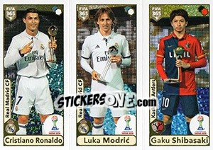 Sticker Cristiano Ronaldo / Luka Modric / Gaku Shibasaki - FIFA 365: 2017-2018 n. 507 - Panini