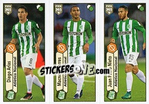 Sticker Diego Arias / Macnelly Torres / Juan Pablo Nieto - FIFA 365: 2017-2018 n. 517 - Panini