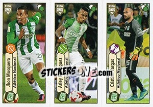 Cromo Jhon Mosquera / Arley Rodríguez / Christian Vargas - FIFA 365: 2017-2018 n. 518 - Panini