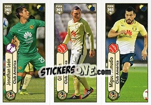 Sticker Jonathan León / Gil Burón / Miguel Samudio - FIFA 365: 2017-2018 n. 520 - Panini
