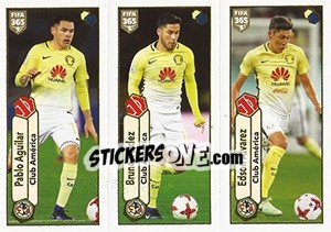Sticker Pablo Aguilar / Bruno Valdez / Edson Álvarez - FIFA 365: 2017-2018 n. 521 - Panini