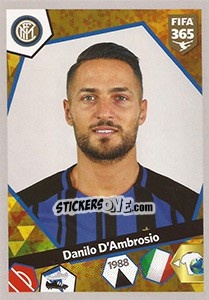 Sticker Danilo D'Ambrosio - FIFA 365: 2017-2018 n. E27 - Panini