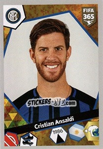 Sticker Cristian Ansaldi - FIFA 365: 2017-2018 n. E28 - Panini