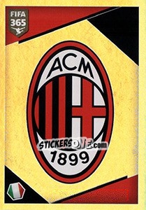 Sticker AC Milan - Logo - FIFA 365: 2017-2018 n. E42 - Panini