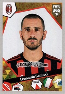 Sticker Leonardo Bonucci - FIFA 365: 2017-2018 n. E45 - Panini